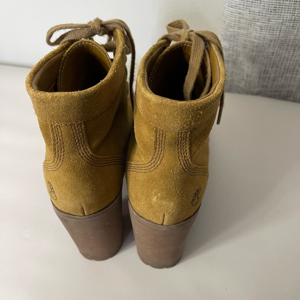 Timberland Women’s Allington Chukka Trapper Tan Heeled Combat Boots Size US 8 - Picture 4 of 9